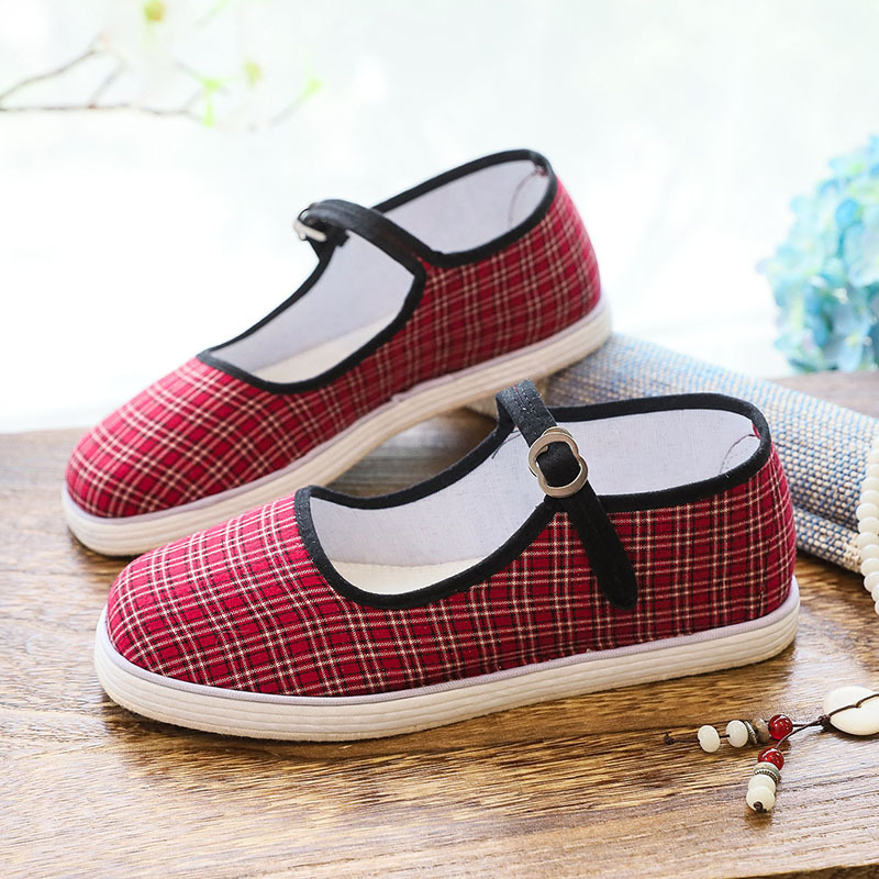 千层底布鞋女款2026夏季一字带防滑浅口妈妈鞋休闲老北京手工布鞋