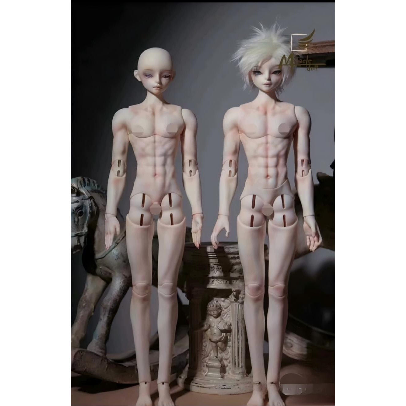 bjd娃单身体素体白队长狩猎体43cm高长腿BJD4分体男素体双抗树脂