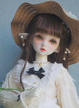 bjd娃娃sd1/4分女娃flowen尖耳人偶F妹素体2d贵族gem甜酒napi dz