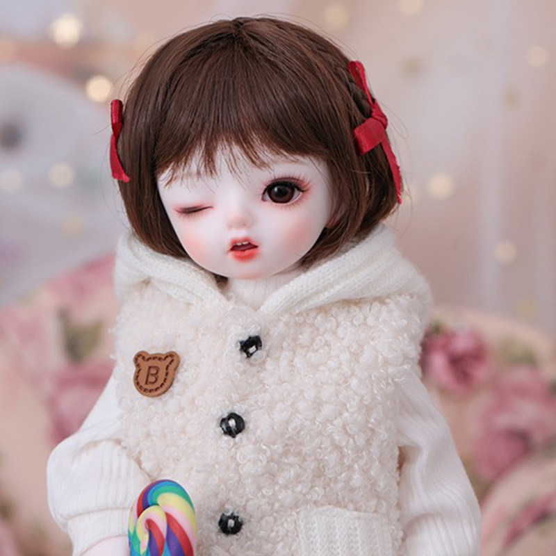 bjd6分娃娃眨眼卡肉Carol关节人偶sd女娃全套含眼珠衣服假发鞋子