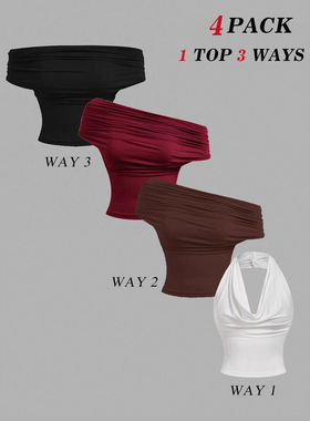 Fashionable and sexy neckless top 时尚风性感挂脖背心抹胸上衣