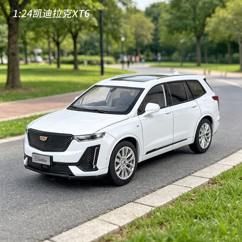1:24正版凯迪拉克XT6仿真合金越野车模型开门声光回力男孩玩具车