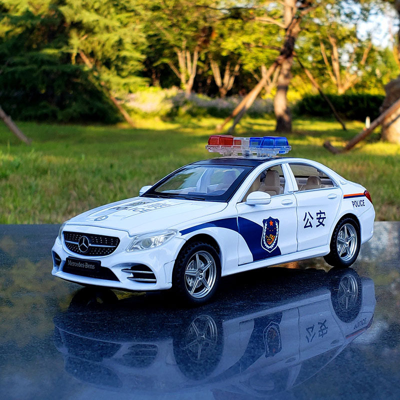 奔驰合金警车132玩具车