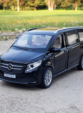 1:32大奔V260商务mpv合金车模声光回力仿真金属车摆件儿童玩具车