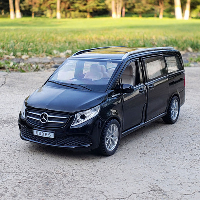 1:32大奔V260商务mpv合金车模声光回力仿真金属车摆件儿童玩具车