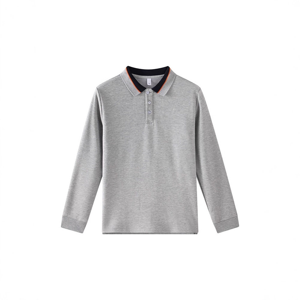 中小学生灰色春秋长袖学院黑桔领校服/园服
