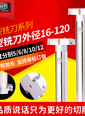 锐利数控T型铣刀杆CNC加工中心刀具加长开槽厚度8 10 12三面刃