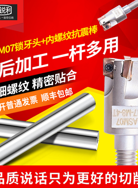 锐利高端锁牙式铣刀头快进给ASM07内冷锁牙加硬ESE07-10 13 12 8