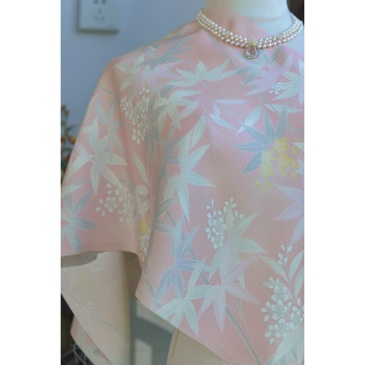 粉竹  正绢真丝小纹和服反解改娃衣眉子衣缘宋制旗袍汉服连衣裙,纺织面料/辅料/配套,汉服面料,淘宝优惠券,粉丝福利购,淘宝优惠卷