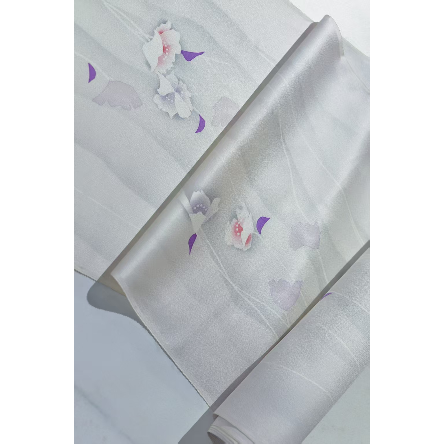 水墨国风 花枝正绢真丝小纹反物 手工娃衣眉子衣缘改旗袍汉服宋制