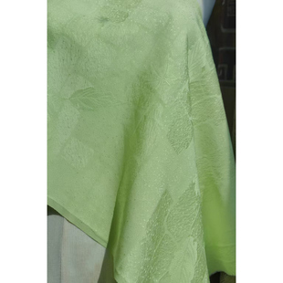 绿葡叶 市松格子织花正绢真丝小纹反解手工娃衣眉子掐牙衣缘旗袍