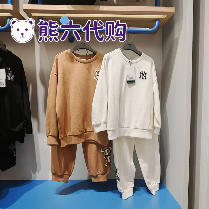 MLB儿童加绒卫衣卫裤两件套装