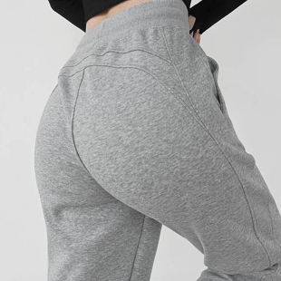 立体剪裁束腿裤 lulu运动裤 显瘦显腿长 水妍滑棉拼接卫裤 Lsooyeon