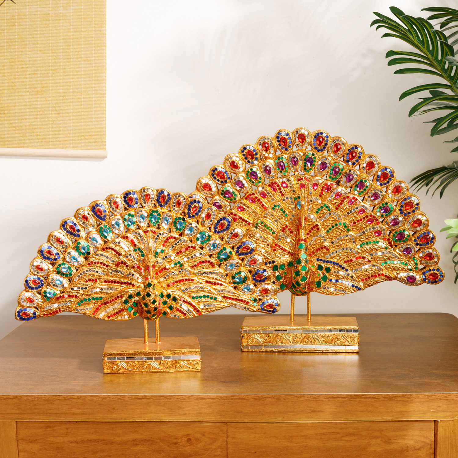 东南亚孔雀装饰摆件实木雕客厅玄关柜特色装饰品东南亚风格工艺品,家居饰品,装饰摆件,淘宝优惠券,粉丝福利购,淘宝优惠卷