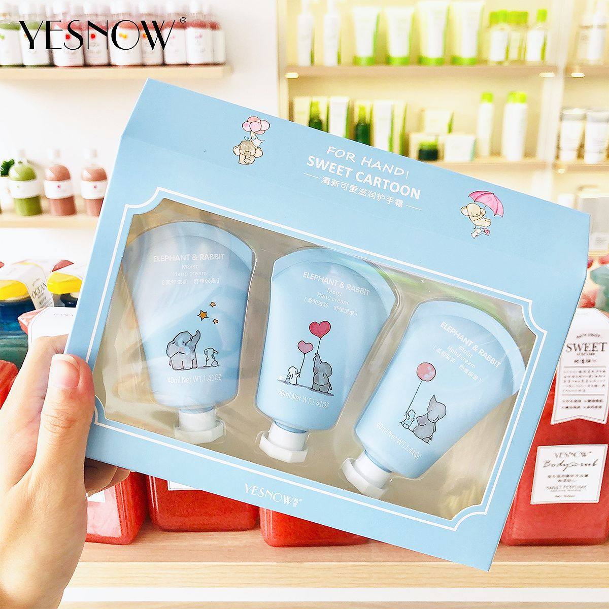 正品盈雪布丁小象滋润保湿手霜礼盒40ml*3小巧型乳霜便携温和滋养,美容护肤/美体/精油,护手霜,淘宝优惠券,粉丝福利购,淘宝优惠卷