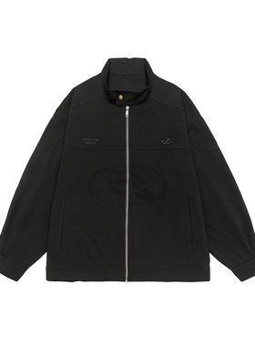 IEID美式复古休闲外套男宽松大码潮流哈灵顿刺绣帅气潮牌上衣夹克