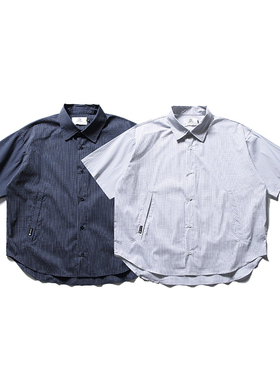 IEID美式街头潮牌短袖衬衫男痞帅夏季山系半袖衬衣T恤休闲衬衫