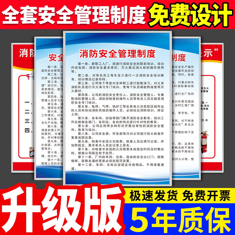 消防安全生产管理制度牌上墙全套图片