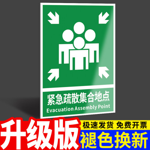 紧急疏散集合地点指示牌标识牌