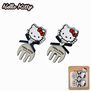 正版三丽鸥Hello Kitty可爱发夹KT猫卡通叉子刘海夹碎发边夹13542