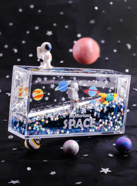 星空液体流沙宇航员钥匙扣小摆件