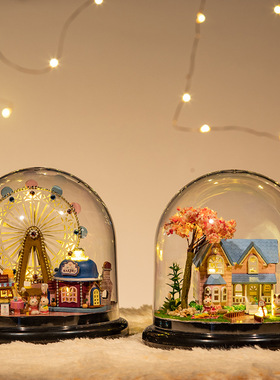 玻璃罩装饰摆件音乐盒