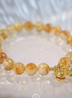 「风铃灿灿」五行补土天然水晶手串礼物女黄塔晶原创寓意手链