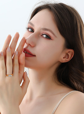 欧美热销S925纯银莫桑石马眼戒指简约时尚高级经典女戒指工厂