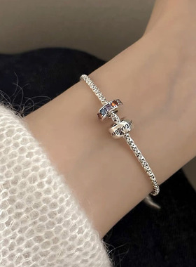 彩虹路路通手链女2024新款简约大气小众高级感锁骨链个性复古颈链