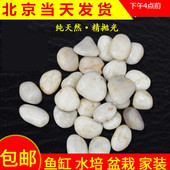 精品雨花石抛光白天然原石多肉花盆鱼缸装 饰石头小石子庭院鹅卵石