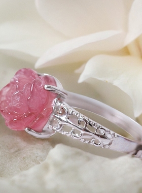 超值精品巴西老矿天然女粉色戒指