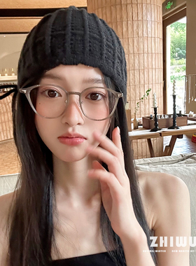 ZHIWU~春秋时髦搭配~百搭黑色蝴蝶结装饰针织毛线帽女保暖冷帽子