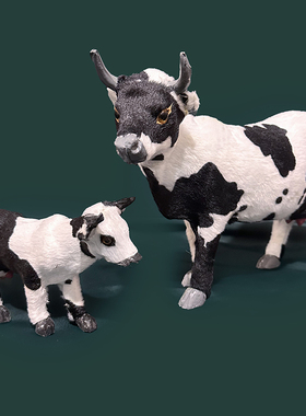 黑白大花奶牛仿真小动物内蒙古田园草原摆件摆设装饰品餐桌草坪