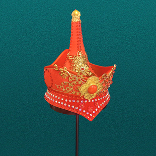 蒙古女士舞蹈演出帽子民族风艺考舞发饰品配件顶碗舞头饰发饰配件