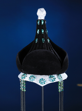 蒙古族黑色系列精致手工重工头饰帽子民族舞蹈演出服饰女士成人