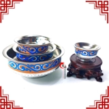 Монгольская имитация серебряной чаши, чаша для чая с молоком, чаша для тостов, монгольские поделки, расписная серебряная верхняя чаша, танцевальная чаша, миска для реквизита, винная посуда