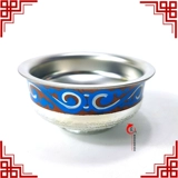 Монгольская имитация серебряной чаши, чаша для чая с молоком, чаша для тостов, монгольские поделки, расписная серебряная верхняя чаша, танцевальная чаша, миска для реквизита, винная посуда