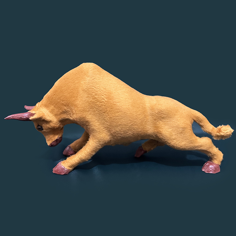 仿真小黄牛标本模型毛绒玩具桌面内蒙古草原摆件橱窗摆设装饰品