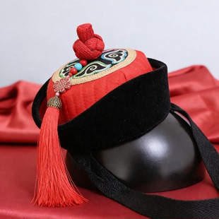 蒙古族儿童成人女头饰小帽子发箍发卡饰品民族生日帽饰品发带红色