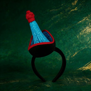 蒙古族儿童发饰小帽子发箍蓝红色头饰舞蹈演出额头配饰草原穿搭