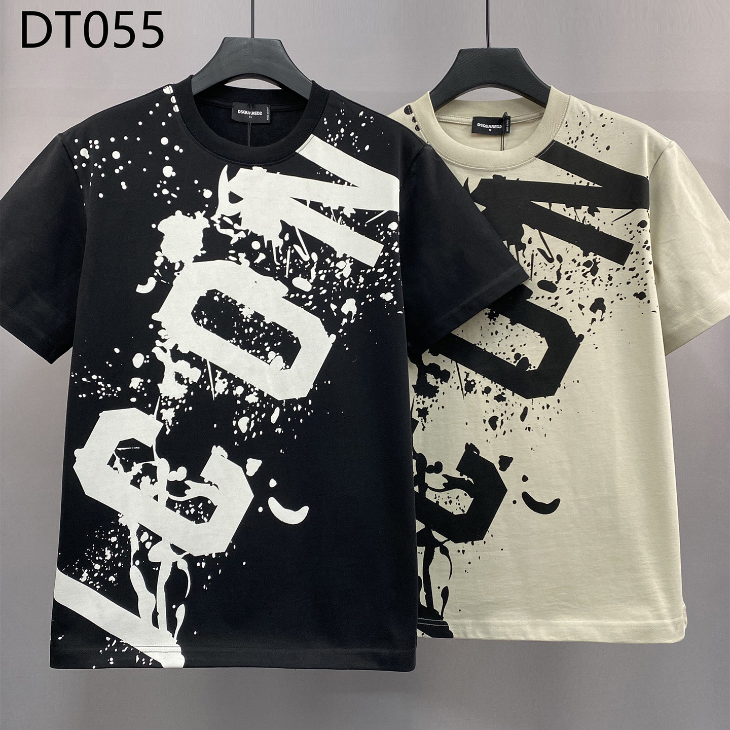 男士短袖T恤夏季宽松欧版大ICON喷漆印花时尚潮流纯棉上衣T-shirt图片