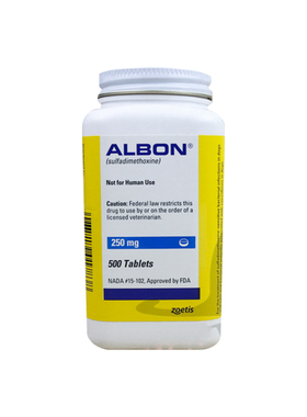美国辉瑞 Pfizer Albon犬猫驱球虫药及治疗肠炎 便血 250mg/粒