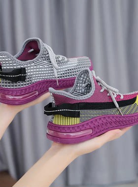 飞织椰子鞋女新款运动鞋女学生韩版百搭气垫鞋字透气网鞋跑步女鞋