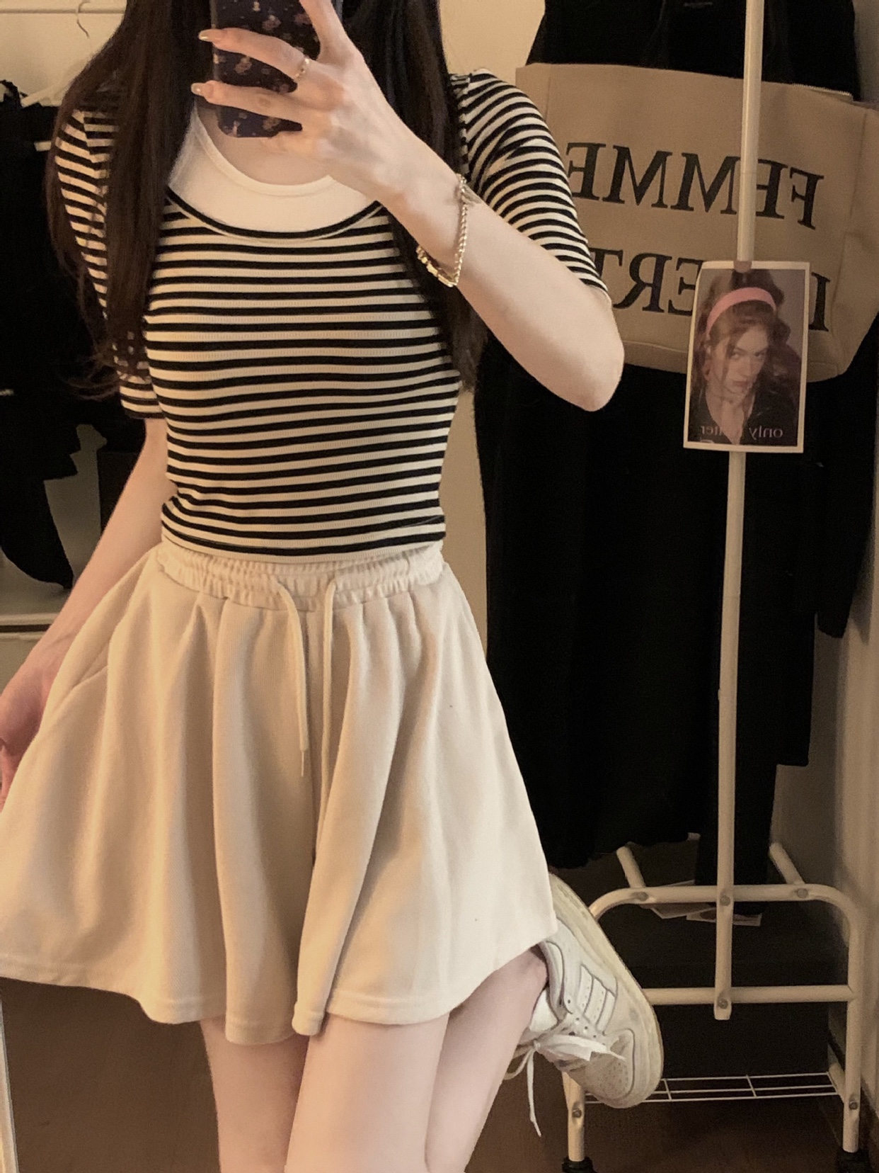 灰色运动裤休闲裤女装夏季松紧腰短裤宽松阔腿裤裙小个子显瘦裤子