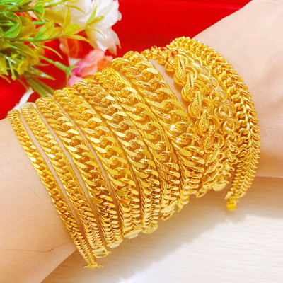 越南男士黄金女款马鞭圆珠链情侣