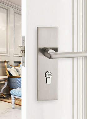 单舌门锁卧室单锁舌静音室内门锁家用厕所50锁舌老式锁具孔距F130