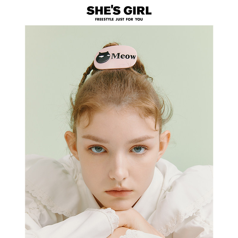 shesgirl茜子原创设计猫咪醋酸板材高马尾夹盘发发夹发卡头饰