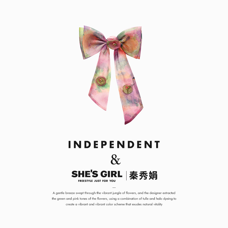 shesgirl春日少女浪漫花卉蝴蝶结平行夹时尚盘发发卡半发顶夹