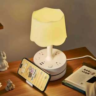 美规110V插排台湾延长线台灯插座床头灯带USB充电美标寝室床头灯