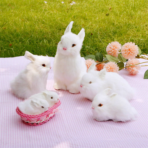 仿真兔子动物模型白兔玩偶